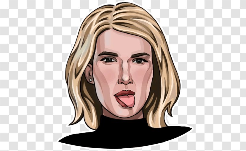 Sticker Emma Roberts Telegram Facial Hair Coloring - Frame Transparent PNG