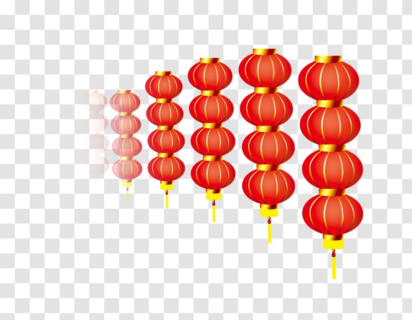 Lantern Chinese New Year Light - Sky - Rows Of Lanterns Transparent PNG