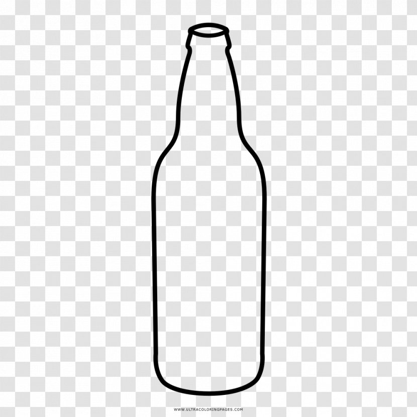 Beer Bottle Glass Water Bottles - Black And White Transparent PNG