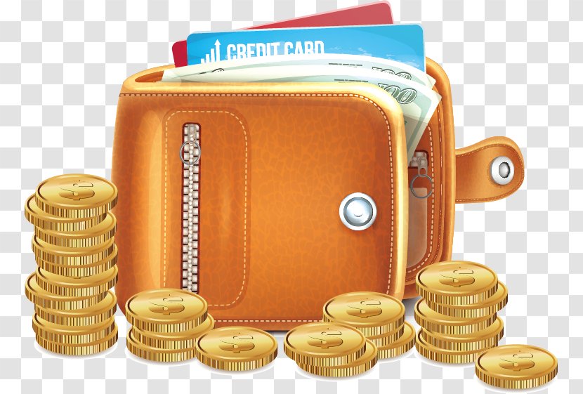 Wallet Gold Coin Money - Bank - Purse Transparent PNG