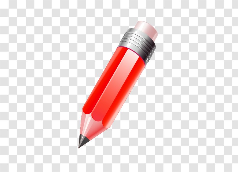 Pencil Cartoon - Red Transparent PNG