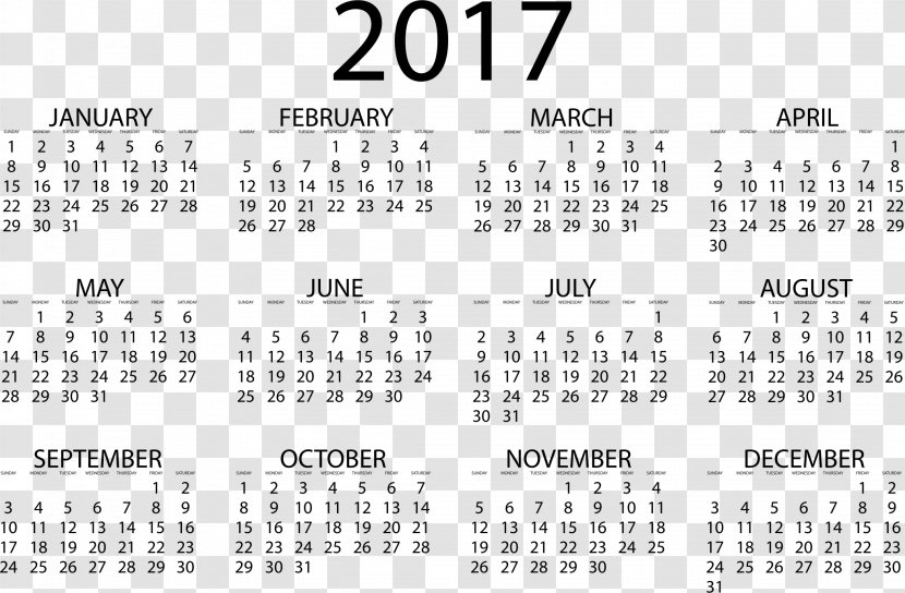 Calendar Clip Art - 2017 - November Transparent PNG