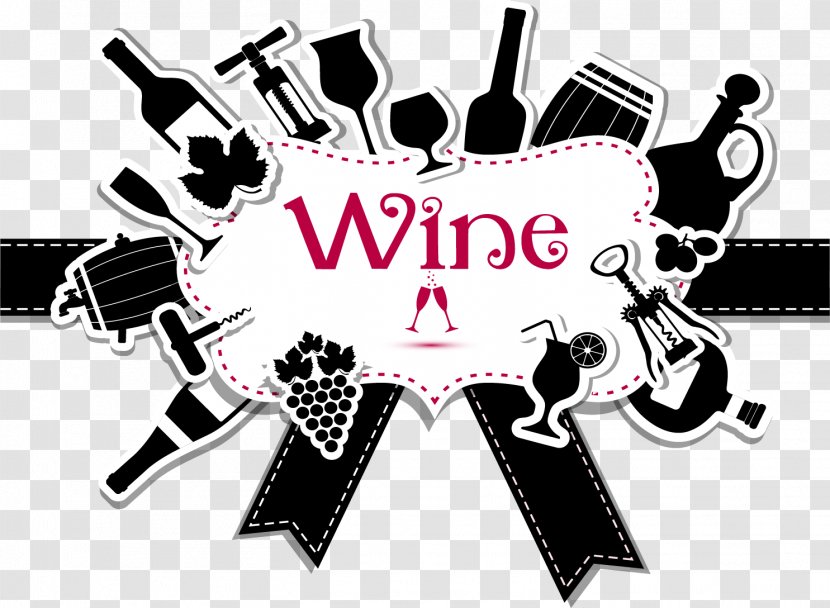 Red Wine Bottle List Corkscrew - Logo - Creative Posters Bar Transparent PNG