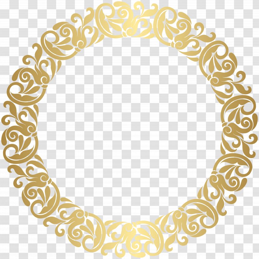 Gold Picture Frame Clip Art - Symmetry - Round Border Transparent PNG