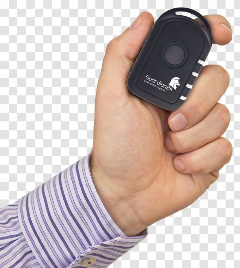 Mobile Phones Guardian24 Lone Worker Monitoring Safety - Electronic Device - Hand Back Transparent PNG