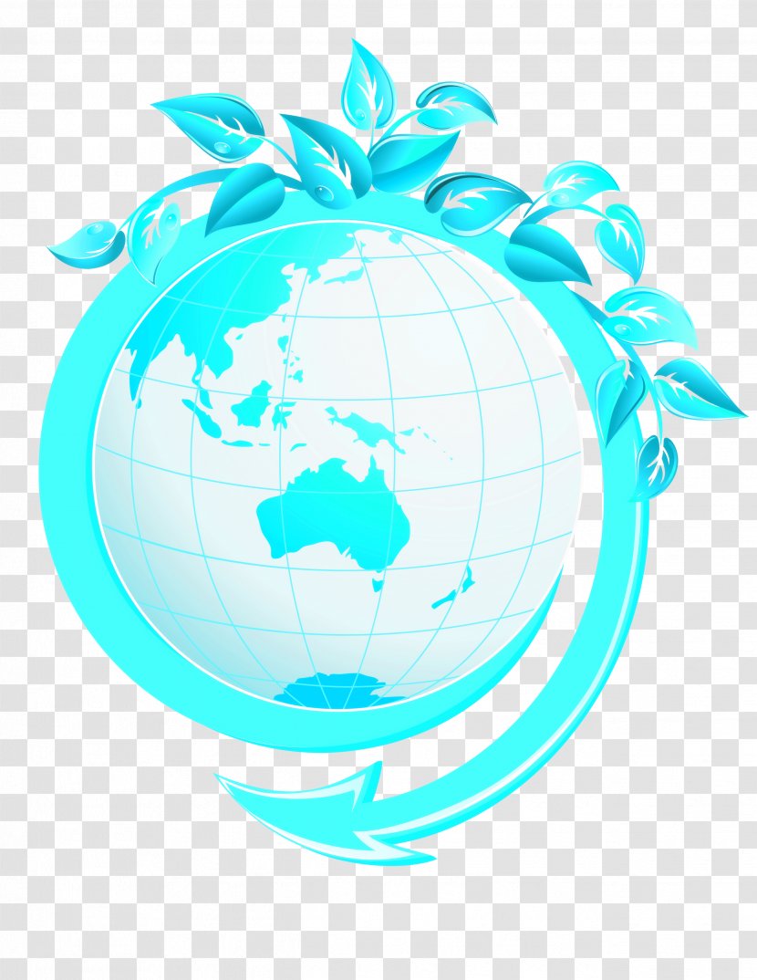 Earth Green Leaf Material - Vector Globe Transparent PNG