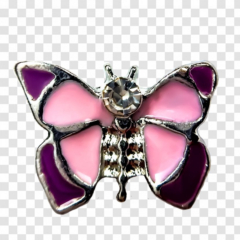 Brooch Pink M M. Butterfly - Moths And Butterflies - Rock Purple Ring Transparent PNG