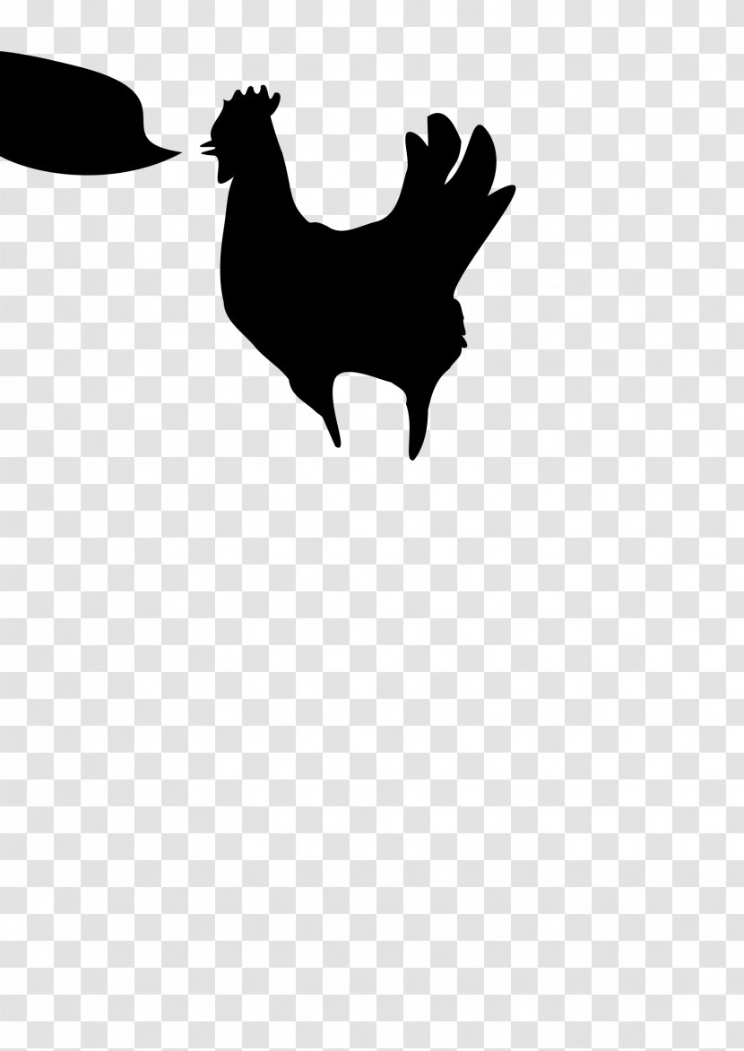 Rooster Houdan Chicken Cochin Andalusian Clip Art - Black - Silhouette Transparent PNG