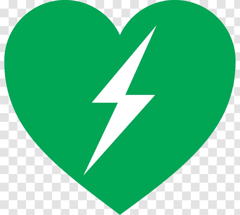 Defibrillation Automated External Defibrillators Heart Logo Electrocardiography - Symbol - Green Transparent PNG