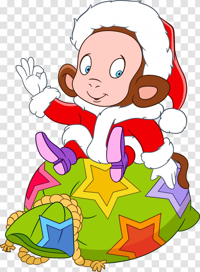 Santa Claus Child Photography Illustration - Drawing - Vector Monkey Transparent PNG