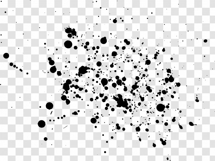 Watercolor Painting Ink - Black And White - Paint Splatter Transparent PNG