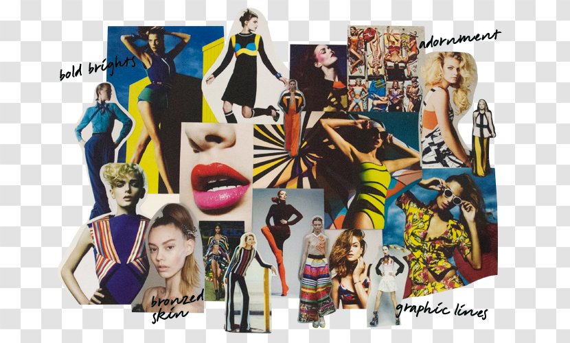 Mood Board Poster Fashion Collage - Toni Guy - Dynamic Lines Transparent PNG
