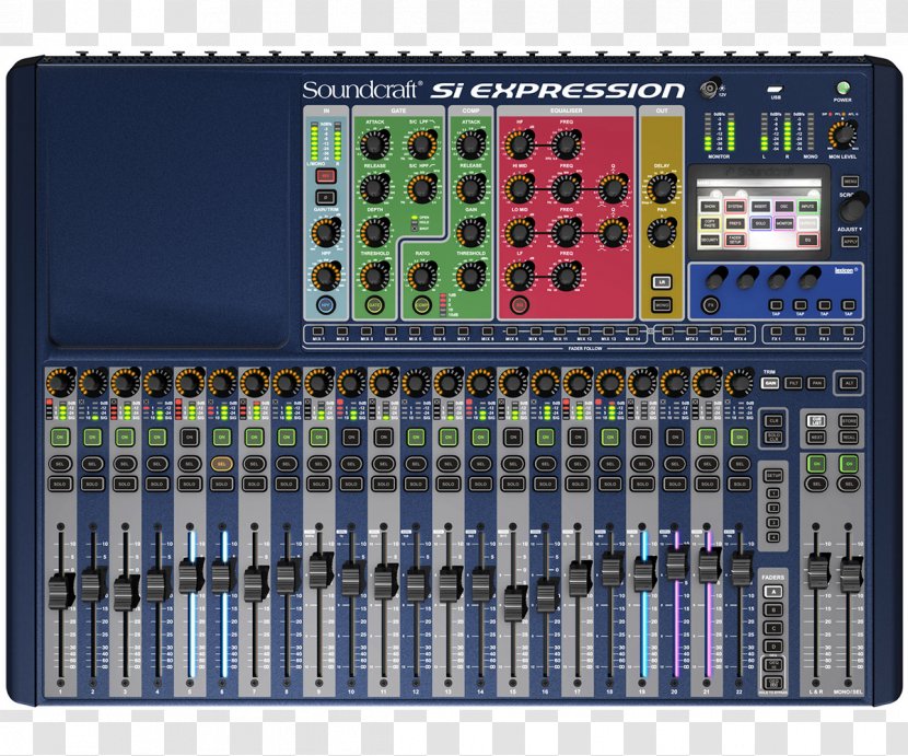 Audio Mixers Digital Mixing Console Soundcraft Si Expression 3 2 - Sound Recording And Reproduction Transparent PNG
