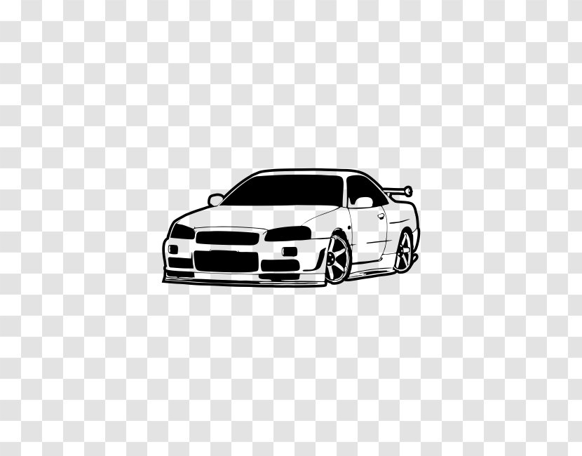 Car Door Bumper Automotive Design Motor Vehicle - Black And White Transparent PNG