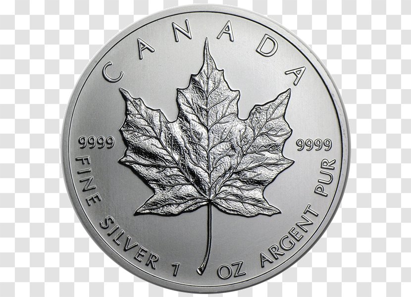 Canadian Silver Maple Leaf Gold Bullion Coin Royal Mint - Money Transparent PNG