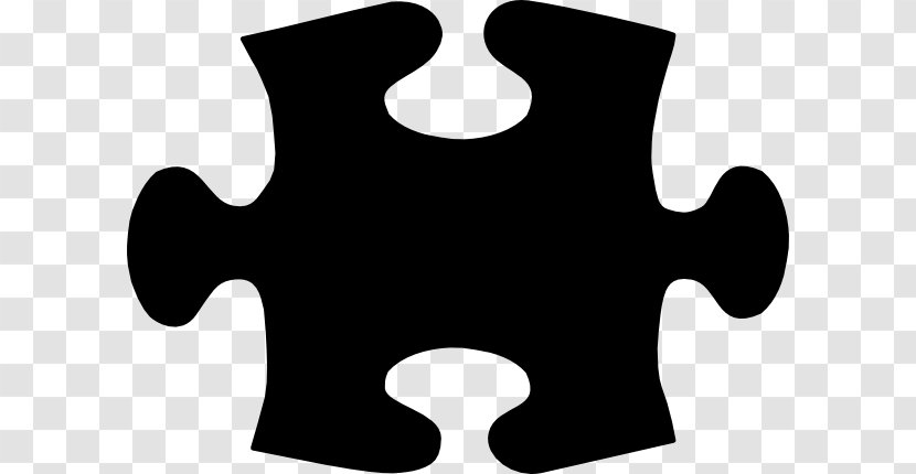 Jigsaw Puzzles Clip Art - Black And White Transparent PNG