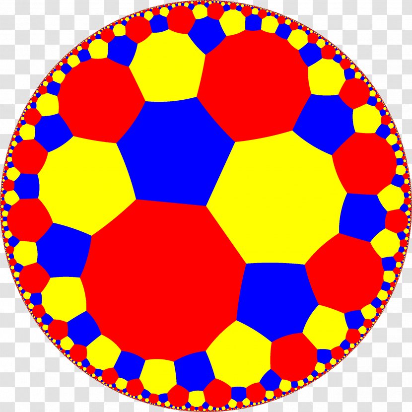 Tessellation Hexagonal Tiling Honeycomb Hyperbolic Geometry Truncation - Decagon - Triangle Transparent PNG