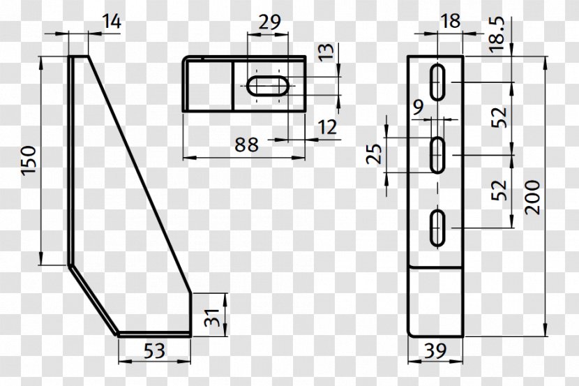 Floor Plan Bracket Technical Drawing - Structure - Fath Transparent PNG