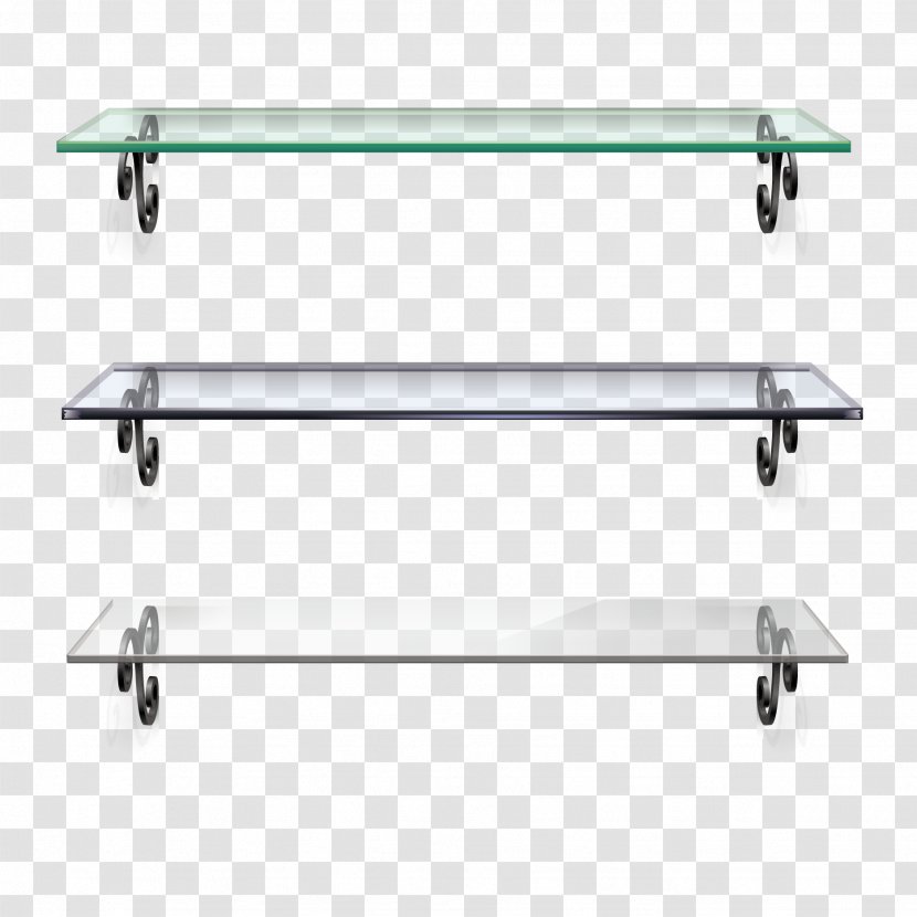 Table Glass Shelf - Rectangle - Vector Transparent PNG