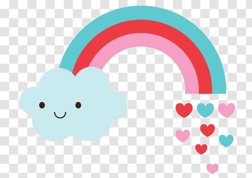 Rainbow Blessing Cloud - Heart Transparent PNG