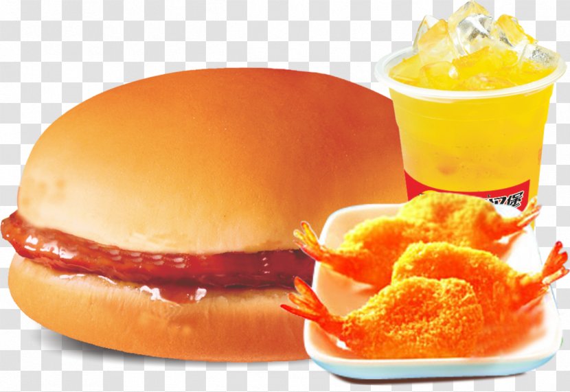 Hamburger Fast Food Junk Pork Cuisine - Drink - Burger Set Transparent PNG