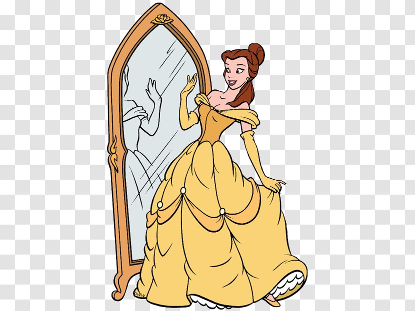 Belle Clip Art Beauty And The Beast Illustration Walt Disney Company - Looking In Mirror Painting Transparent PNG