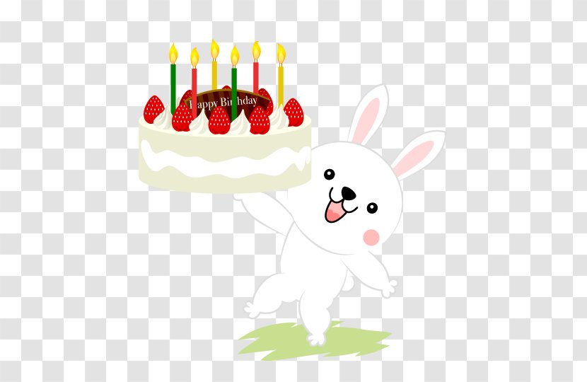 Birthday Cake Christmas Rabbit Shortcake - Cream - Rabbits Eat Moon Cakes Transparent PNG