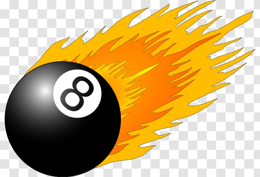 Flame Clip Art - Eight Ball - No. 8 With Black Color Of The Fire Billiards Transparent PNG