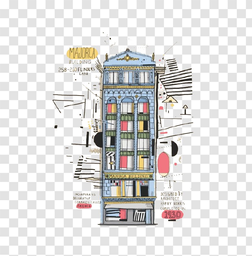 Hotel Cartoon Illustration - Facade - European Transparent PNG