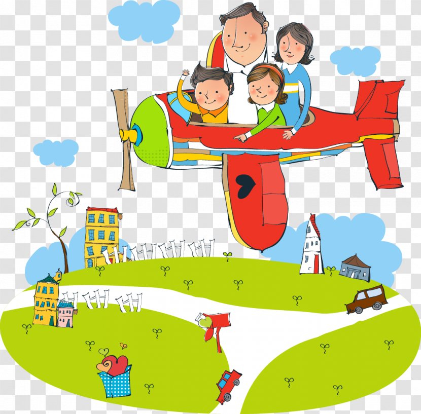 Airplane Cartoon Child - Pixel - Red Plane Vector Transparent PNG