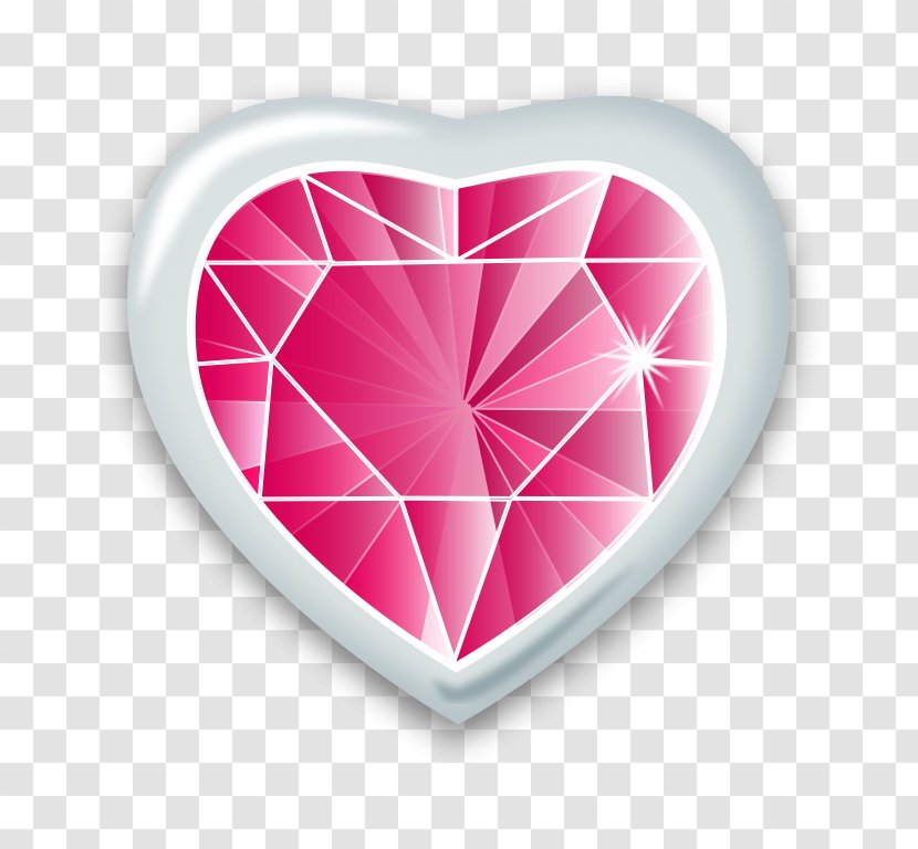 Heart Gemstone Diamond Clip Art - Magenta - Ruby Cliparts Free Transparent PNG
