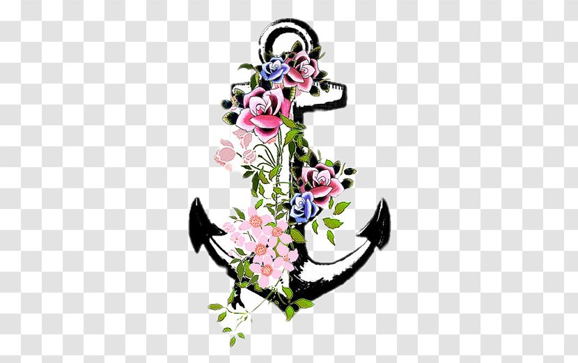 Tattoo Flower Flash Anchor Color - Watercolor Painting Transparent PNG