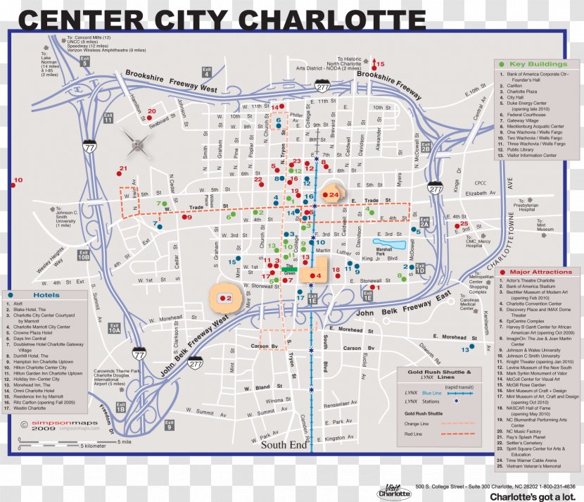 Charlotte Center City Road Map OpenStreetMap World Transparent PNG