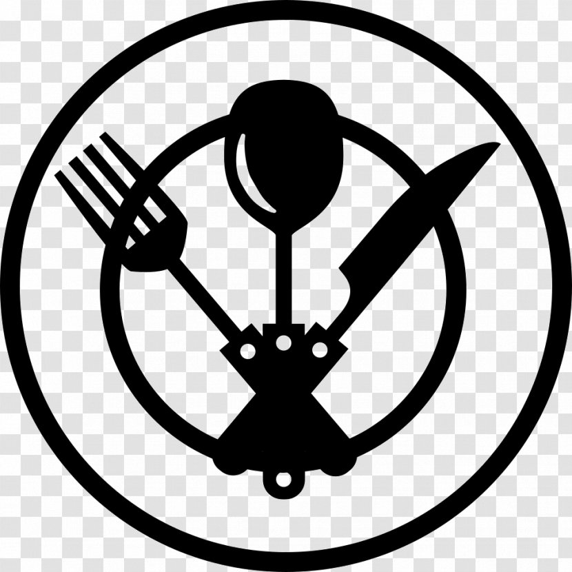 Cutlery Plate Kitchen - Black Transparent PNG