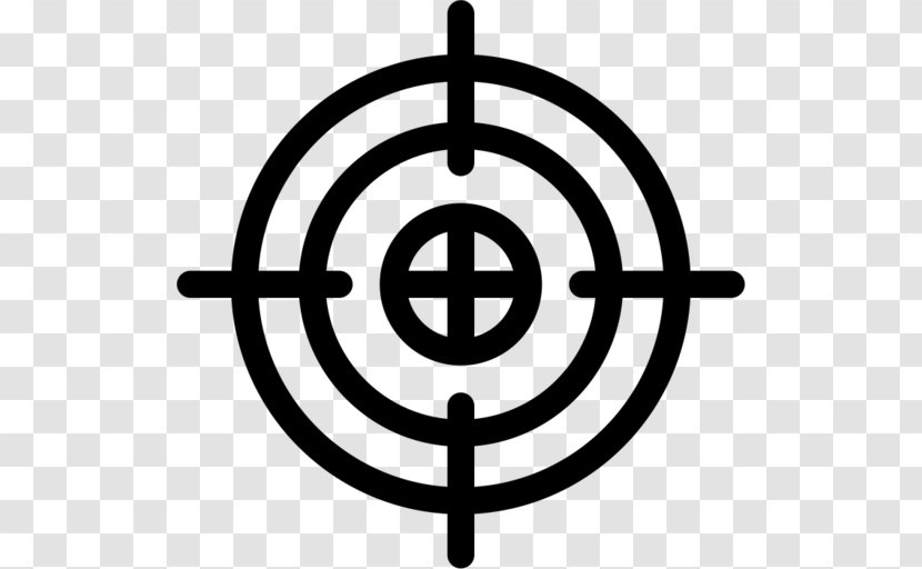Shooting Target Bullseye Symbol - Black And White Transparent PNG