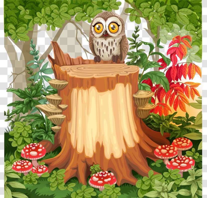 Drawing Fairy Forest Illustration - Flower - Vector Owl Transparent PNG