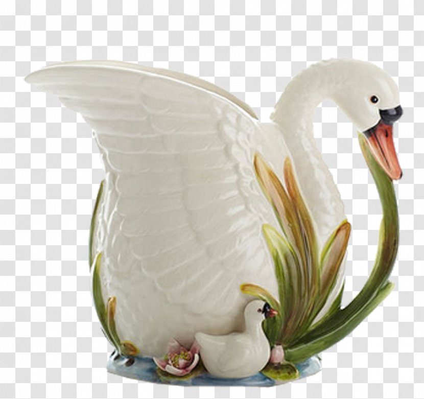 Cygnini Vase Ceramic Bottle Garden - Swan Transparent PNG
