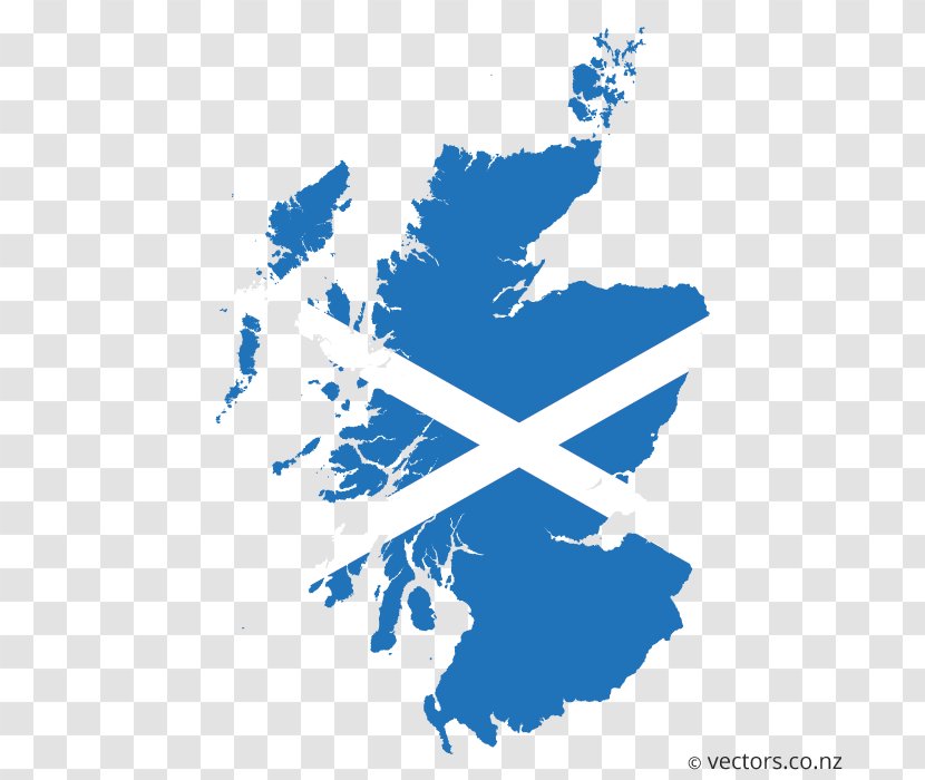 Flag Of Scotland Map - Country Road Transparent PNG