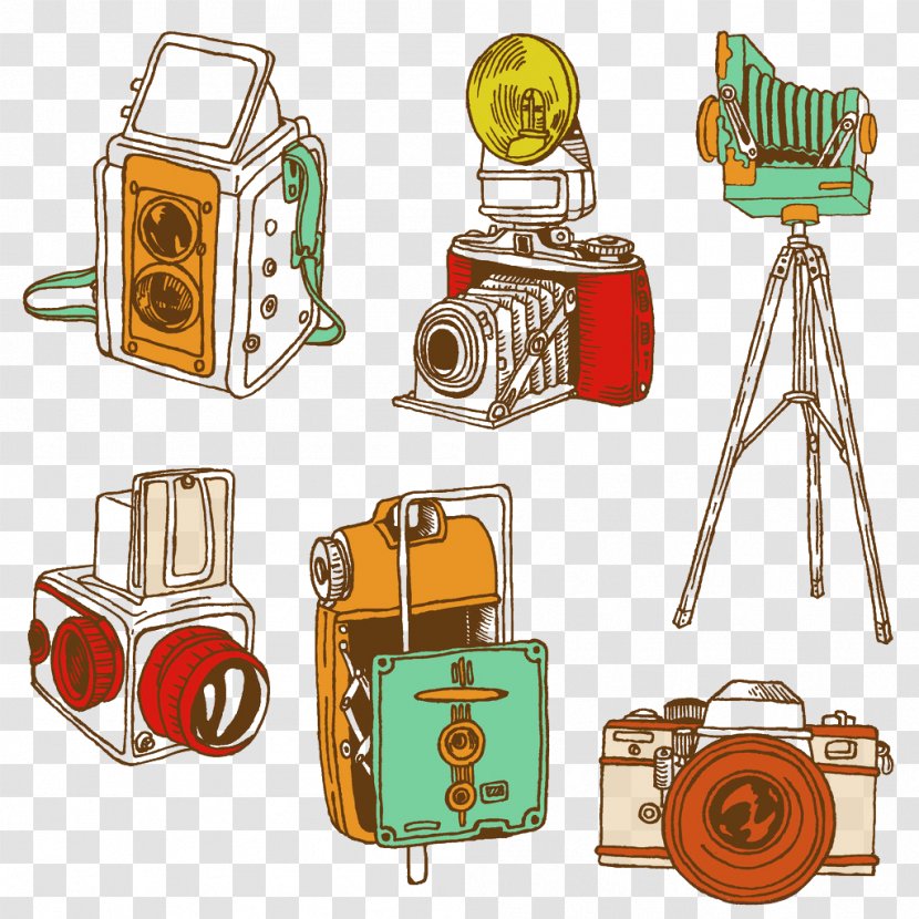 Camera Drawing Illustration - Doodle - Hand-painted Style Transparent PNG