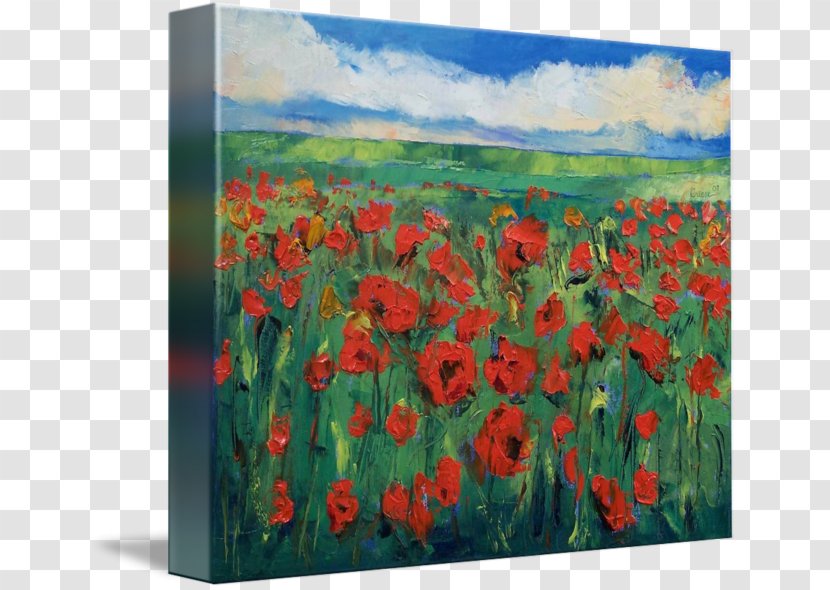 Common Poppy Painting Poppies A Sunday Afternoon On The Island Of La Grande Jatte - Canvas Print - Field Transparent PNG