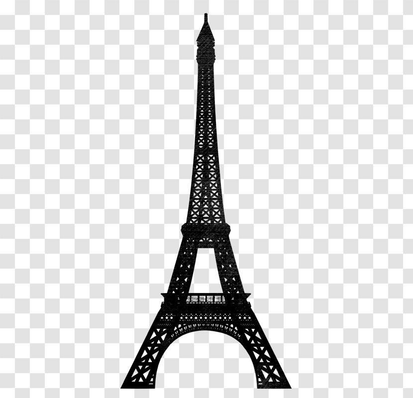 Eiffel Tower Wall Decal Sticker - Monochrome Photography Transparent PNG