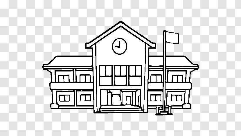 School Building Cartoon - Real Estate - Rectangle Plan Transparent PNG