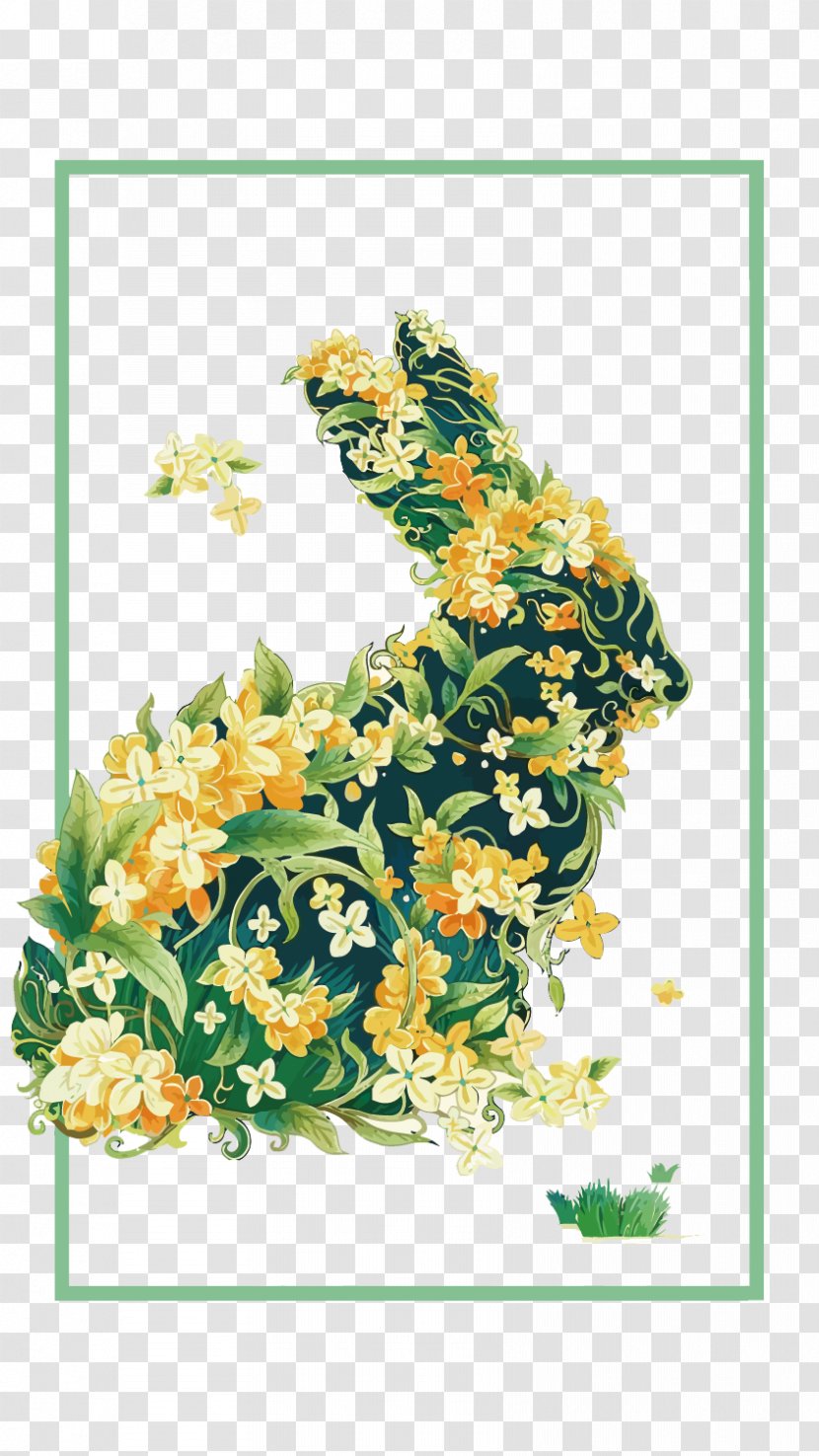 Flower Illustration - Plant - Vector Flowers And Bunny Transparent PNG