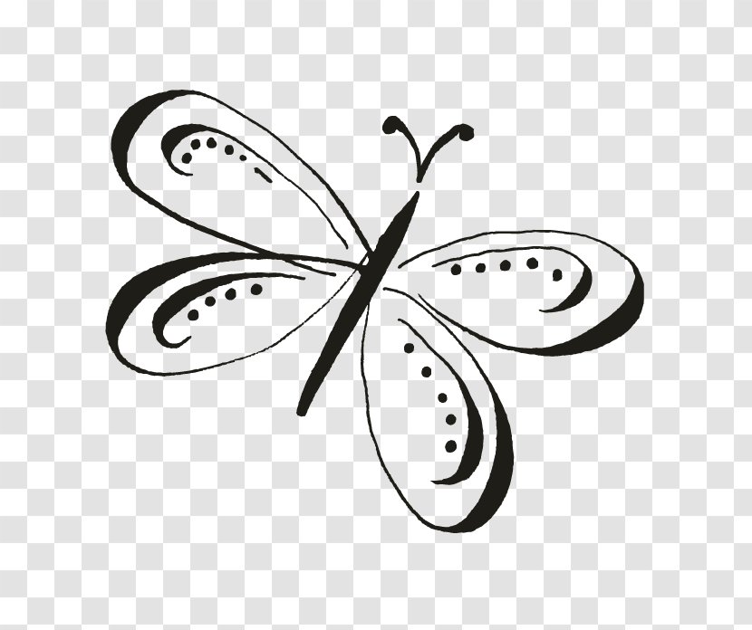 Monarch Butterfly Clip Art Brush-footed Butterflies Image - Black And White - Cursive Chinese Calligraphy Tattoo Transparent PNG