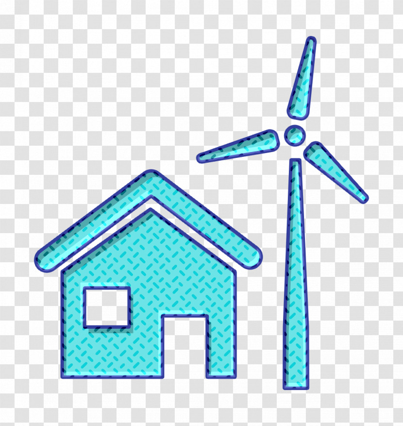 Buildings Icon Ecologism Icon Rural House With Wind Mill Icon Transparent PNG