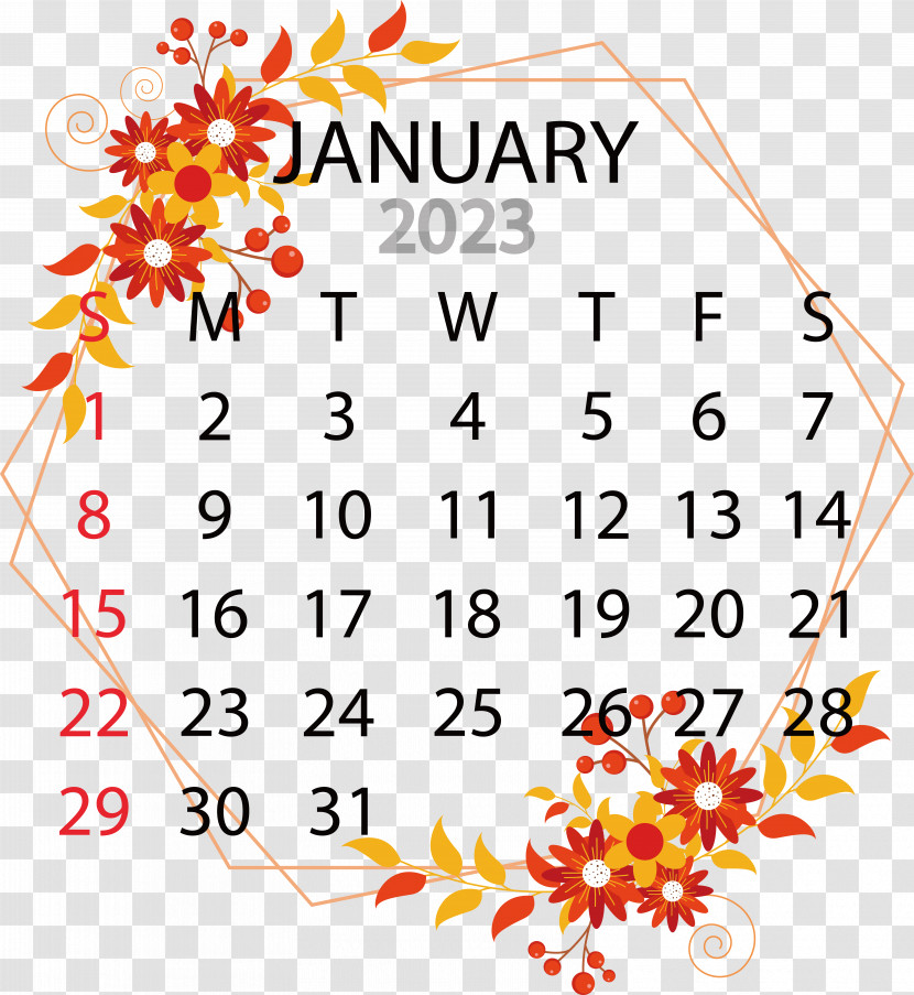 Calendar 2022 January Month Monday Transparent PNG