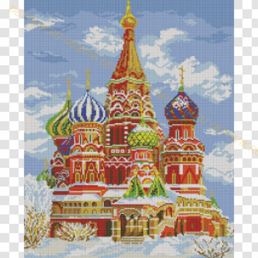 Cross-stitch Embroidery Saint Basil's Cathedral Pattern - Facade - St Basils Transparent PNG