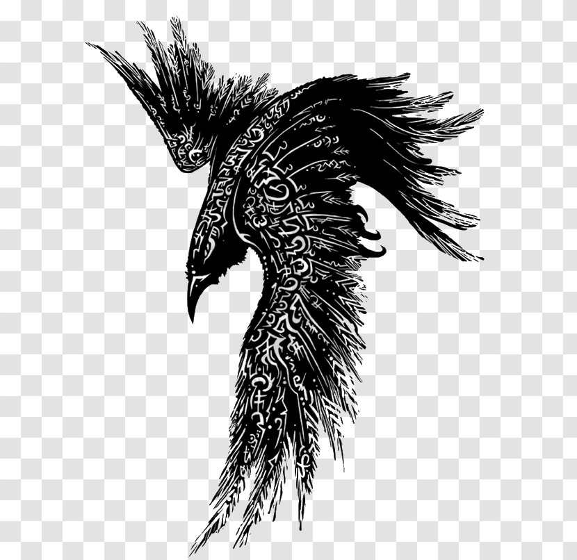 Odin Huginn And Muninn Tattoo Common Raven Thor - Sleeve Transparent PNG