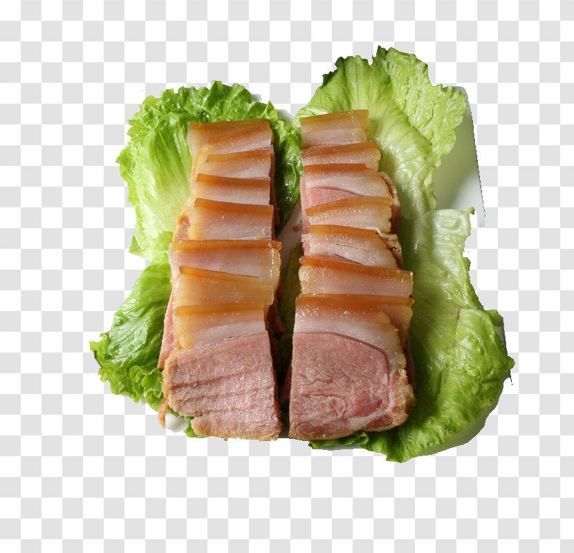 Sashimi Bacon Tataki Chinese Sausage Meat - Food - Lettuce And Transparent PNG