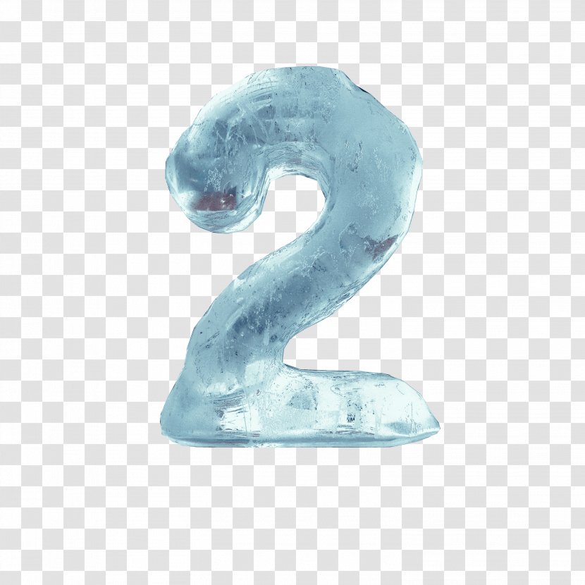 Ice Cube Digital Data Icon - Aqua - Number 2 Transparent PNG